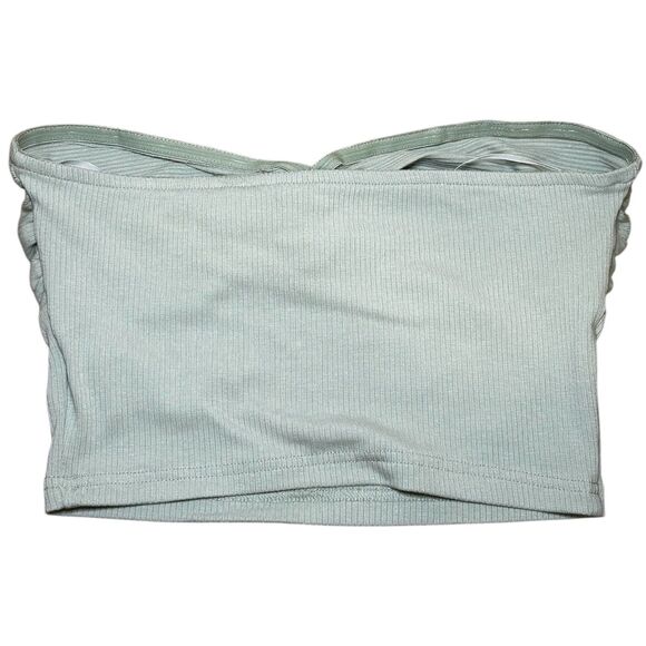 SHEIN MOD Twist Front Ribbed Knit Tube Top Mint Green Size Small NWT New - Picture 3 of 5